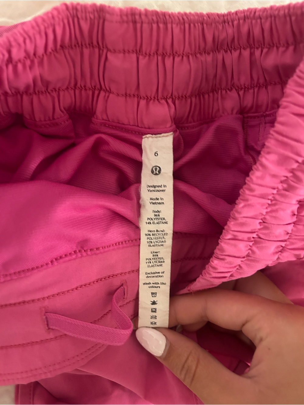 lululemon athletica Girls' Hot Pink Athletic Shorts with Drawcord